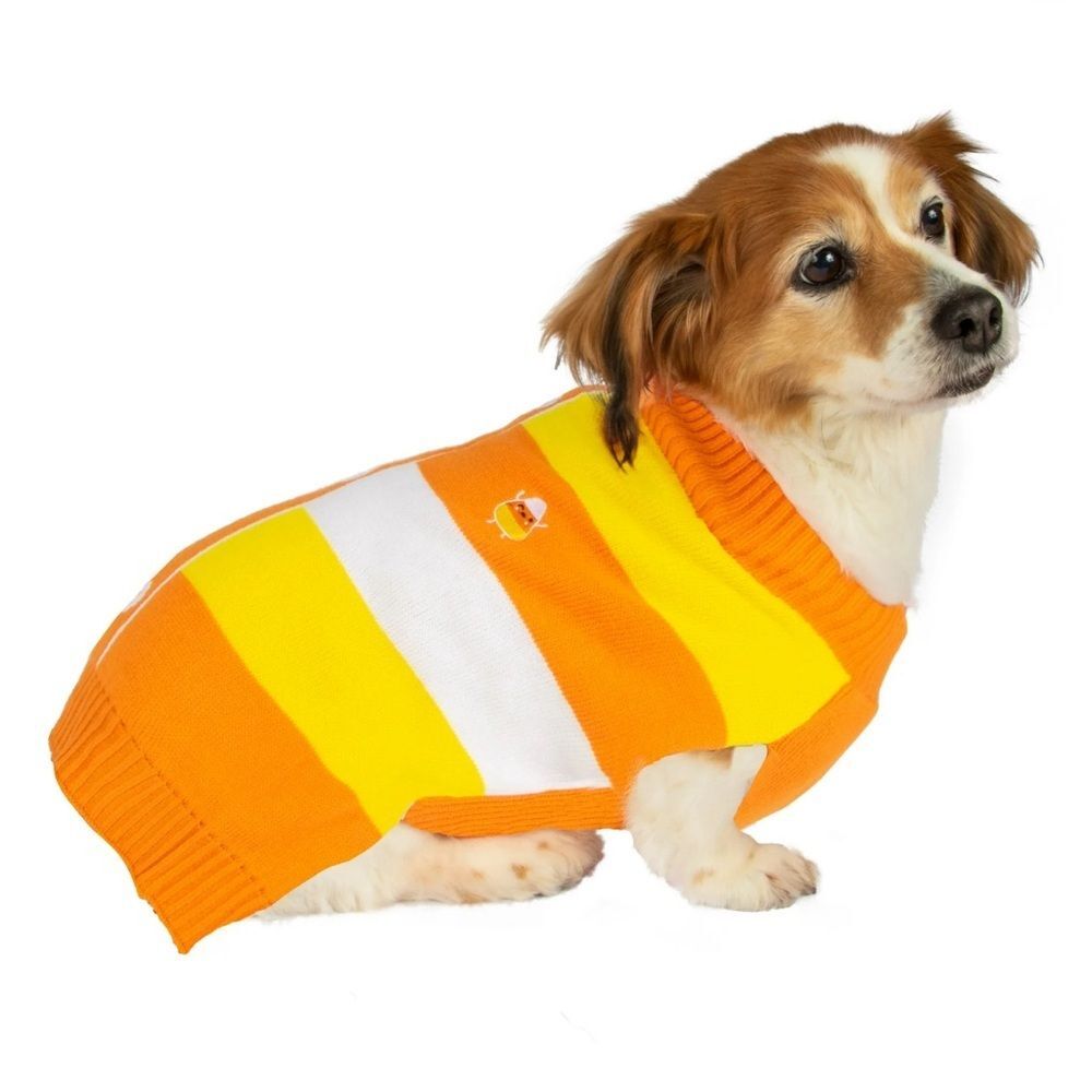 Vibrant Life Candy Corn Halloween Dog Sweater | Size Small